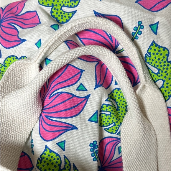Maika’i + Jana Lam Hawaii Hibiscus Pink Lime Green Tote Bag - Picture 4 of 5